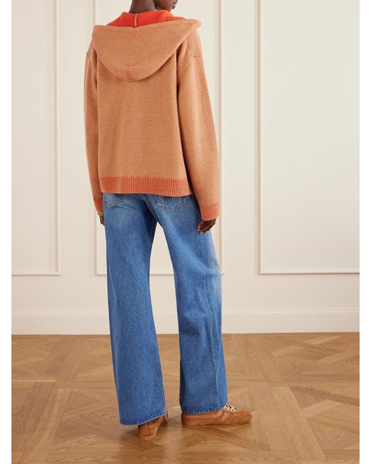 The Elder Statesman Orange Canyon Cashmere Zip-Up Hoodie