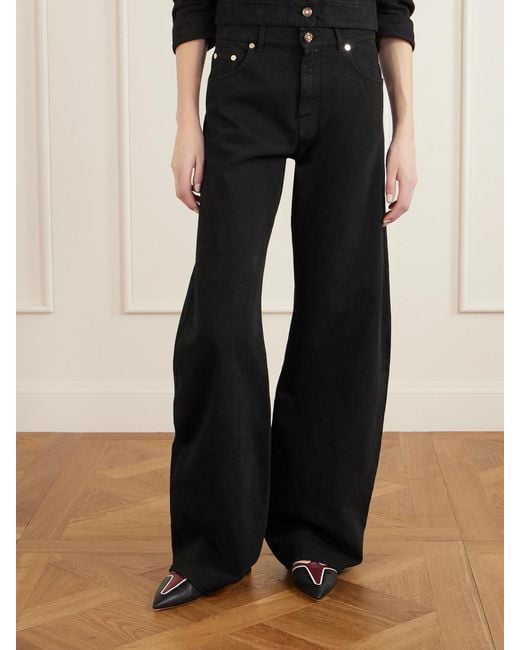 Gabriela Hearst Black Amoret High-Rise Barrel-Leg Recycled Jeans