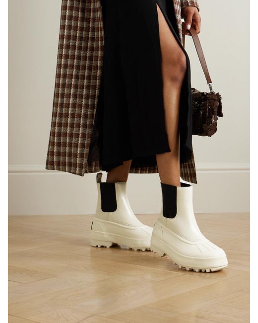 Proenza Schouler Natural Sorel Caribou Leather And Rubber Platform Chelsea Boots
