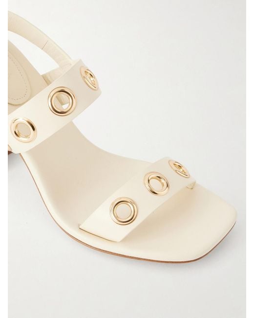 Chloé Natural Embellished Leather Sandals