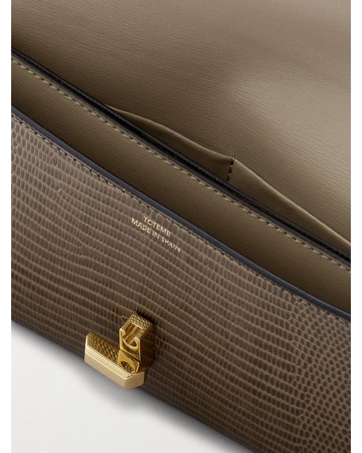 Totême  Natural T-Lock Lizard-Effect Leather Wallet