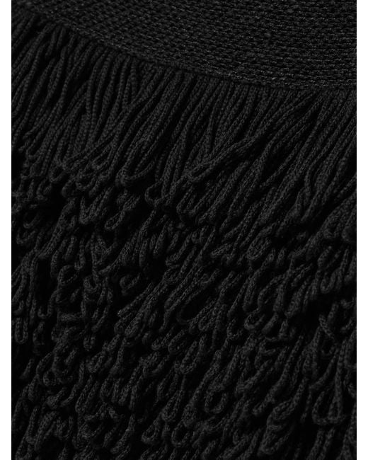 Gabriela Hearst Black Corus Strapless Fringed Cashmere And Silk-Blend Midi Dress