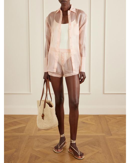 Kiki de Montparnasse Pink Silk-Organza Shirt