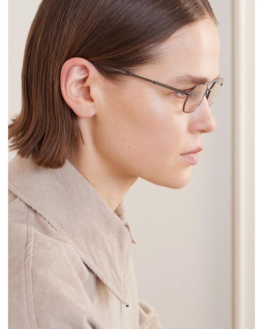 Brunello Cucinelli Natural Aviator-Style Titanium Optical Glasses