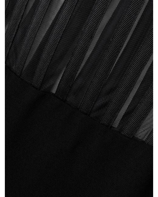 Monot Black Trägerlose Robe Aus Crêpe Und Mesh