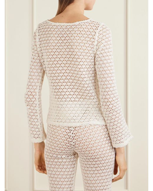 SARA CRISTINA Natural Arena Crocheted Cotton Coverup