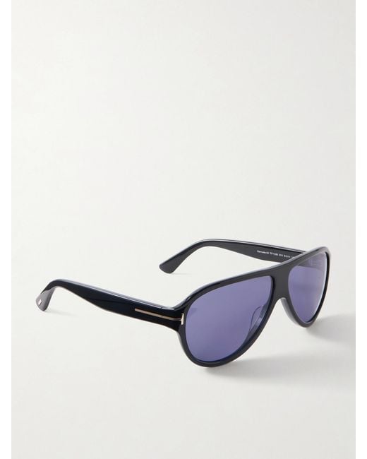 Tom Ford Blue Samuele Aviator-Style Acetate Sunglasses