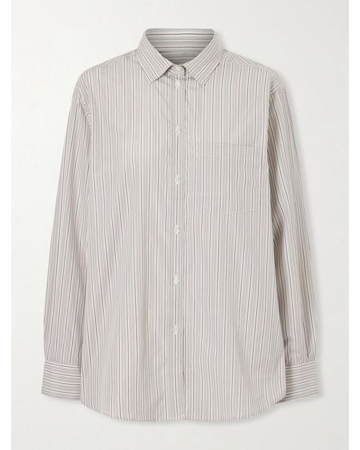 Rohe White Striped Cotton-Poplin Shirt