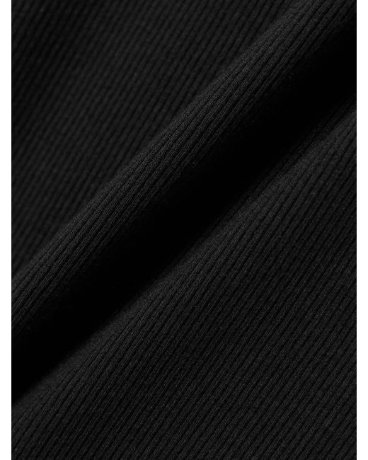 ÉTERNE Black Iris Ribbed Stretch-Cotton And Modal-Blend Jersey Maxi Dress