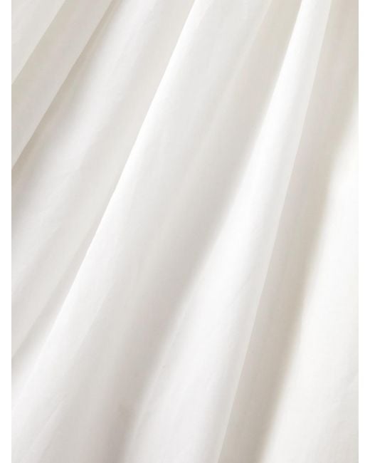 Emporio Sirenuse White Ombretta Midirock Aus Baumwolle Mit Stickereien