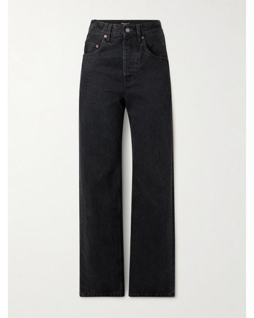 Saint Laurent Black 90S Baggy High-Rise Wide-Leg Jeans