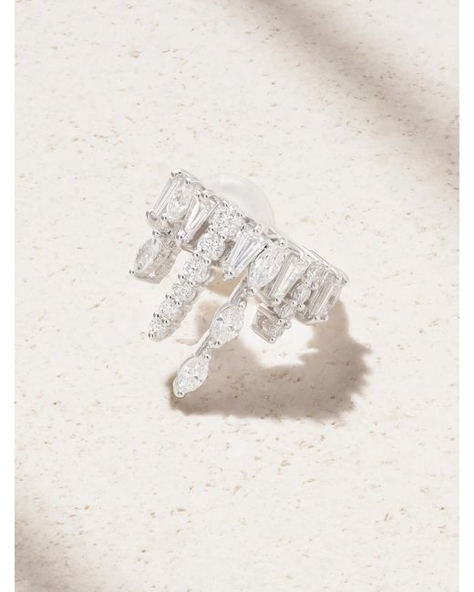 YEPREM Natural Ear Cuff Aus 18 Karat Weißgold Mit Diamanten