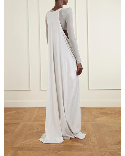 Rick Owens White Helm Stretch-Mesh Blouse