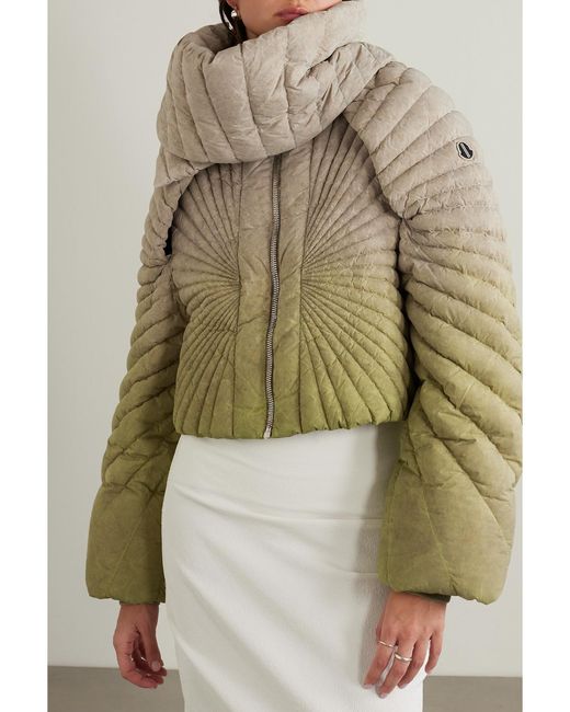 Rick Owens Natural Radiance Convertible Quilted Shell Down Jacket