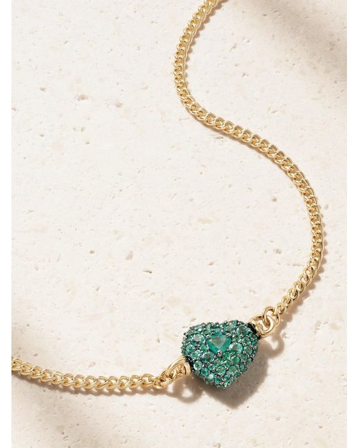 Lucy Delius Natural Chubby Love 14-Karat Emerald Necklace