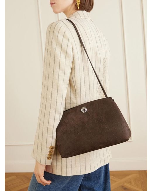 Liffner Brown Pushlock Leather Pouch