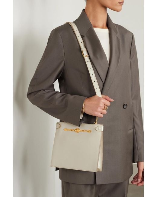 Metier Natural Fernando Jorge Stowaway Embellished Glossed-Leather Shoulder Bag