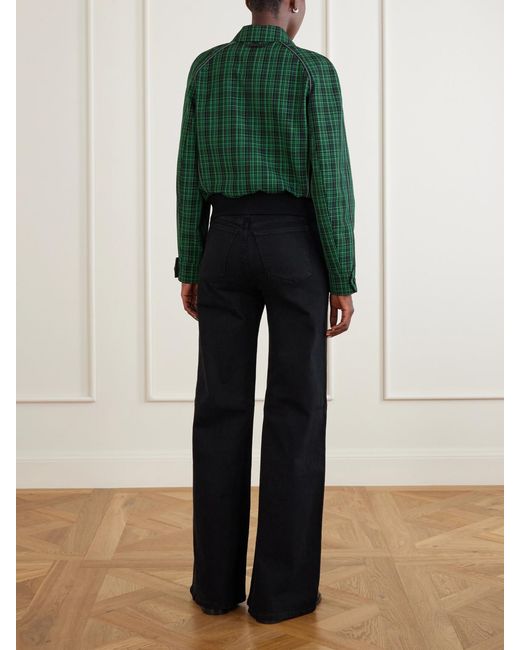 Marni Green Cropped Checked Wool And Cotton-Blend Twill Jacket