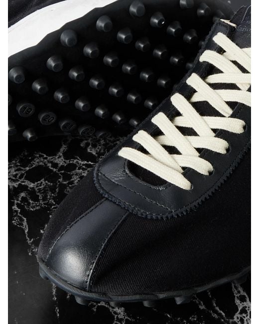 Maison Margiela Black Sprinter Leather And Suede-Trimmed Twill Sneakers