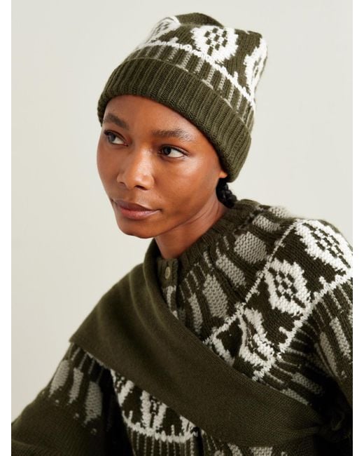 arch4 Green Lorenz Beanie Aus Kaschmir Mit Fair-Isle-Muster