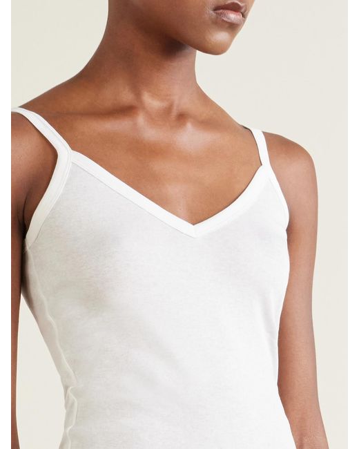 Flore Flore White Isla Organic Cotton-Jersey Camisole