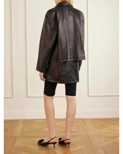 Magda Butrym Black Textured-Leather Jacket