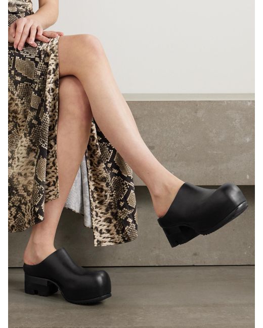 Rick Owens Black Ballast Leather Mules