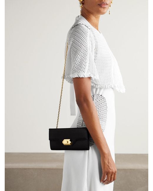 Lanvin Black Invitation Small Satin Clutch