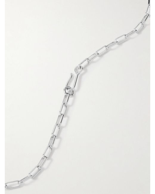 Laura Lombardi White Moneta Rhodium- And-Plated Recycled Necklace