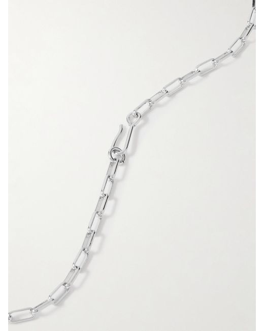Laura Lombardi White Moneta Rhodium- And-Plated Recycled Necklace