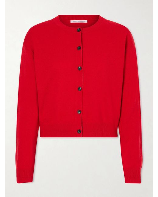 Maria McManus Red Recycled Cashmere And Organic Cotton-Blend Cardigan