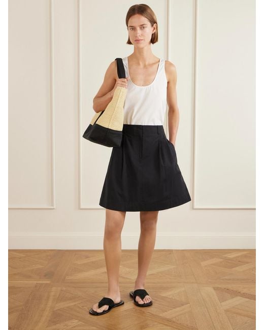 Totême Black Cotton And Lyocell-Blend Mini Skirt