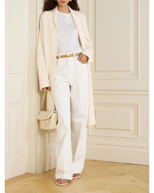 Allude White Cardigan Aus Einer Woll-Kaschmirmischung