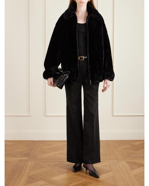 Nour Hammour Blue Shearling Jacket