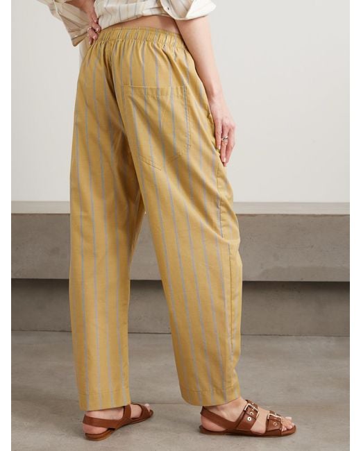 Jamie Haller Natural The Boxer Striped Cotton-Poplin Barrel-Leg Pants