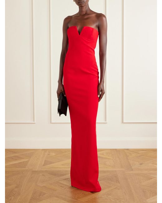 Ilkyaz Ozel Red Ecliptica Crepe Gown