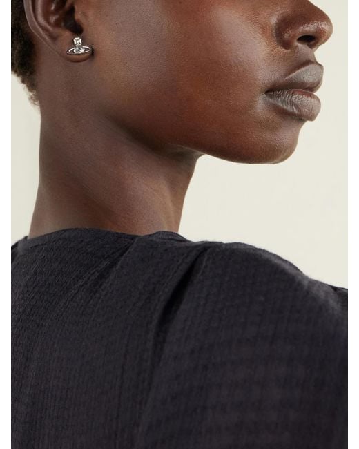 Vivienne Westwood Natural Leodaria Logo Sterling Earrings