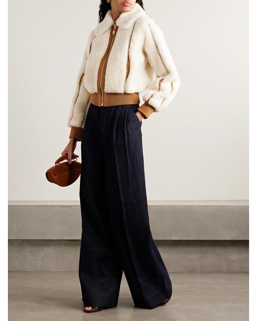 Zimmermann Natural Shearling Bomber Jacket