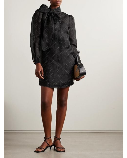 Zimmermann Black Dream Pussybow Mini Dress