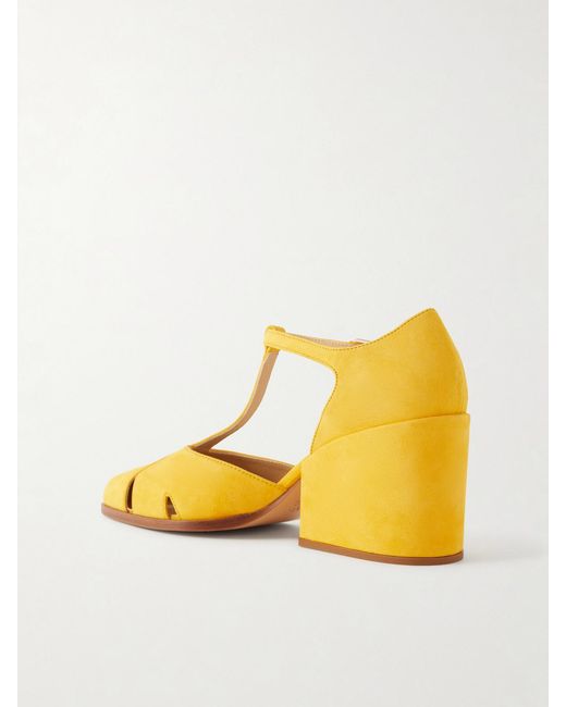 Gabriela Hearst Yellow Hawes 80 Suede Pumps