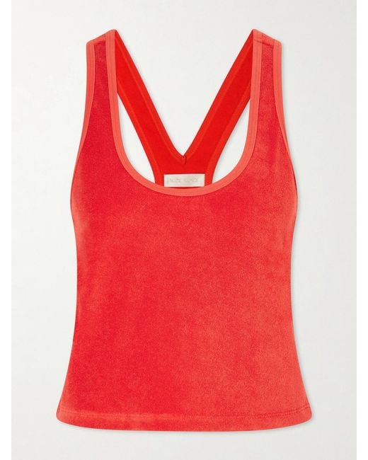 Suzie Kondi Red Tia Cotton-Blend Terry Tank Top