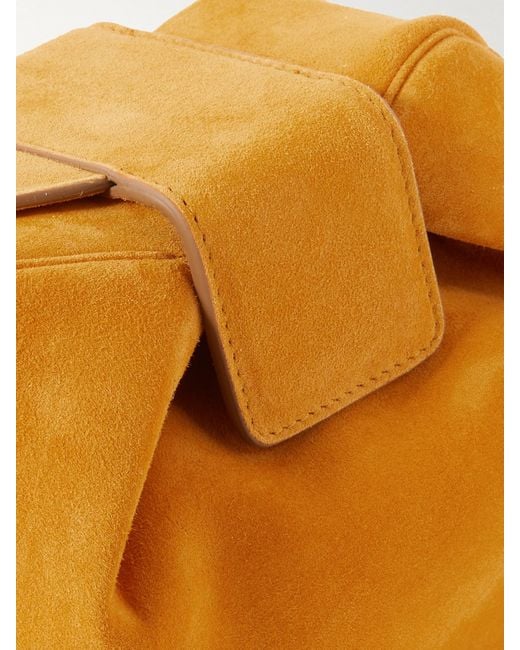 Gabriela Hearst Orange Soft Demi Clutch Aus Veloursleder