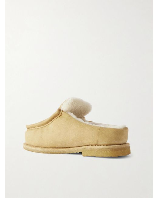 J.W. Anderson Natural Loafers Aus Veloursleder Mit Shearling-Futter