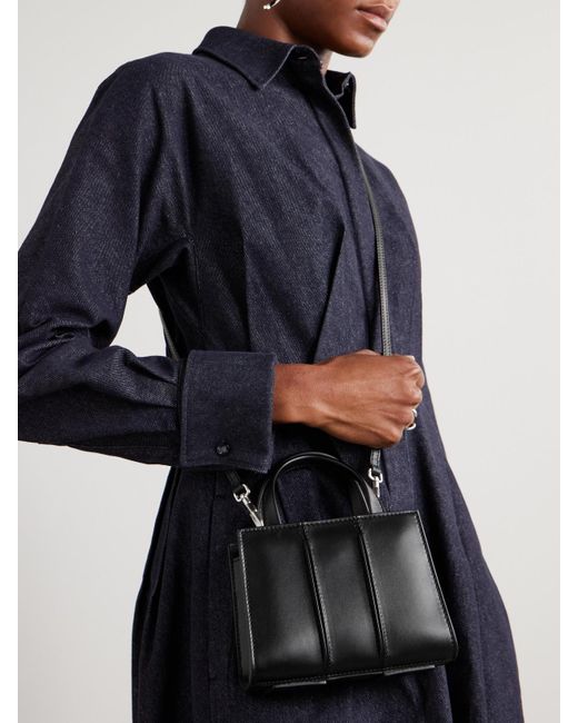 Max Mara Black Whitney Bag 2 Nano Pleated Leather Tote