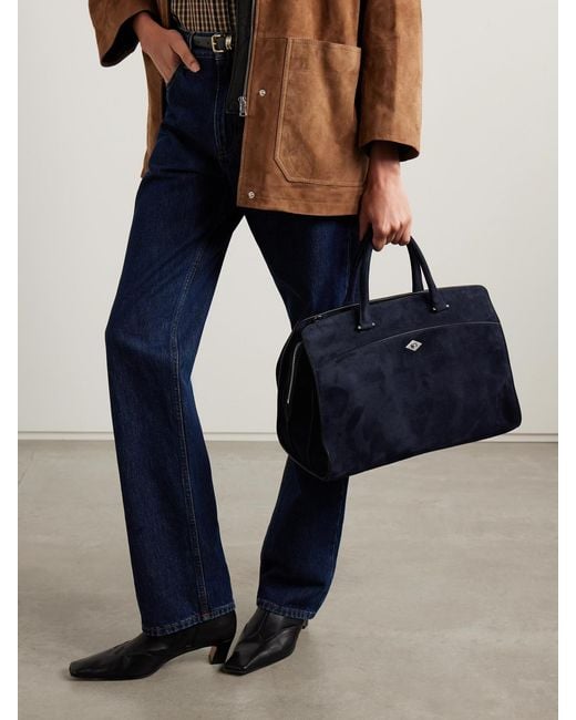 Metier Blue Private Eye Medium Suede Tote