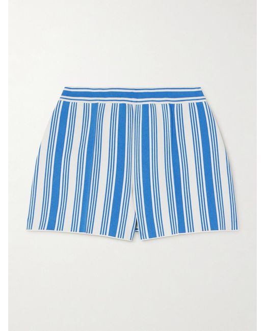 High Sport Blue Savannah Striped Cotton-Blend Shorts