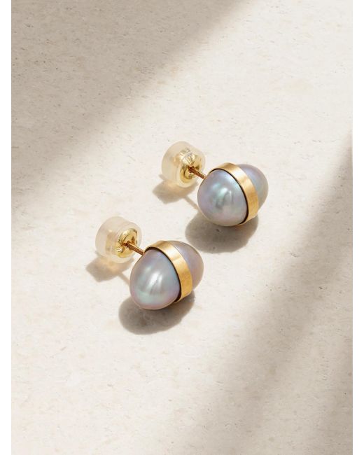 Melissa Joy Manning Gray 14-Karat Recycled Pearl Earrings