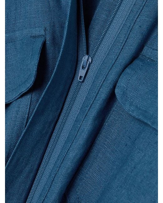 Rivet Utility Blue Dynamo Linen Jumpsuit