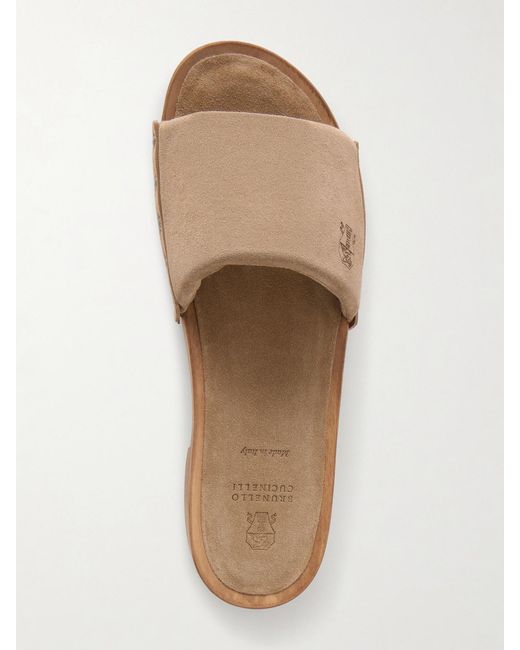 Brunello Cucinelli White Suede Clogs