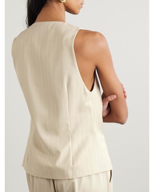 St. Agni Natural Weste Aus Twill Aus Einer Wollmischung Mit Nadelstreifen